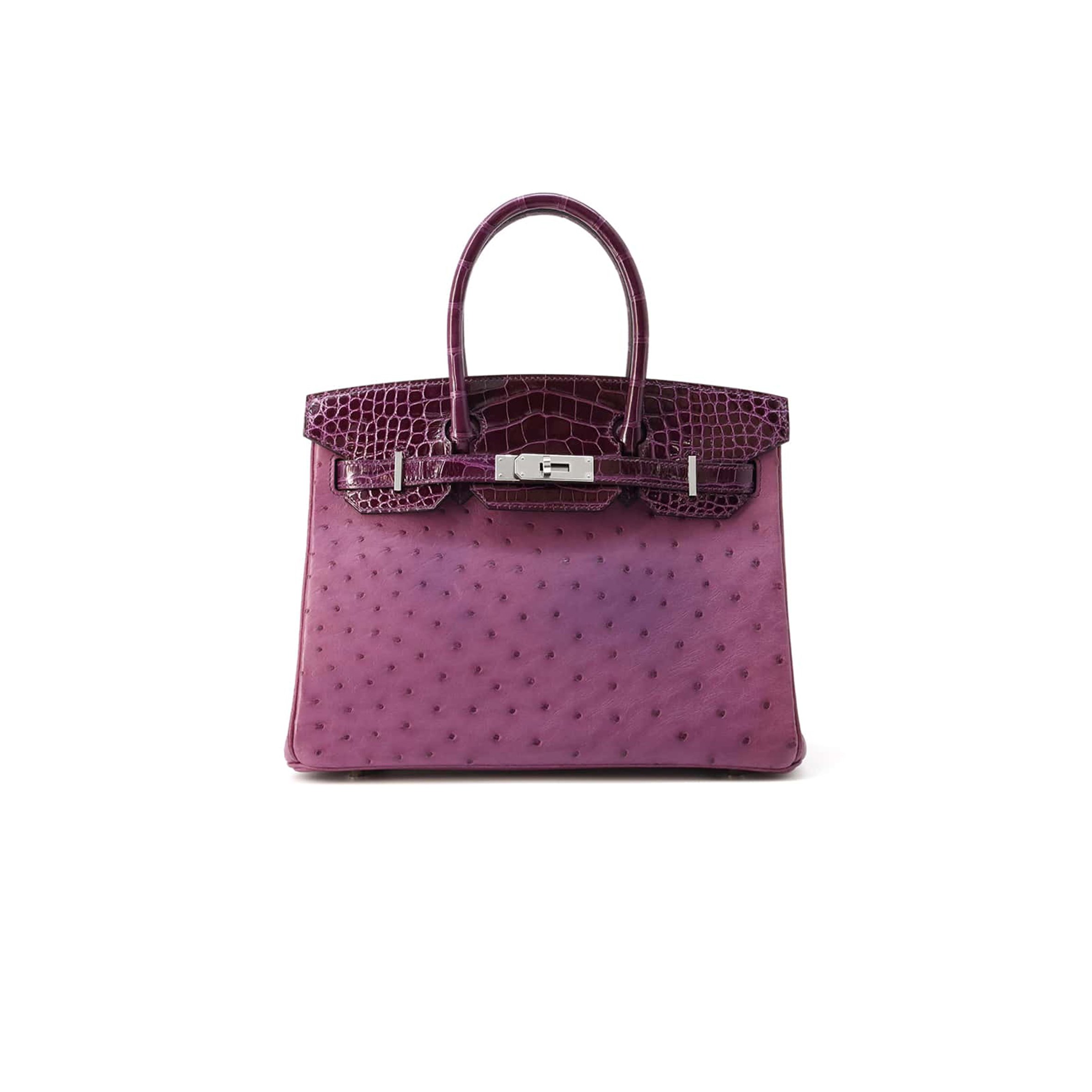 H**mes master birkin 30 ostrich and crocodile leather gold buckle h041933ck6n (30*22*16cm)